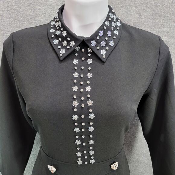 BURRYCO QUIET RICH STYLE STUDED COLLARED DRESS, SIZE M, NWT - Picture 2 of 12